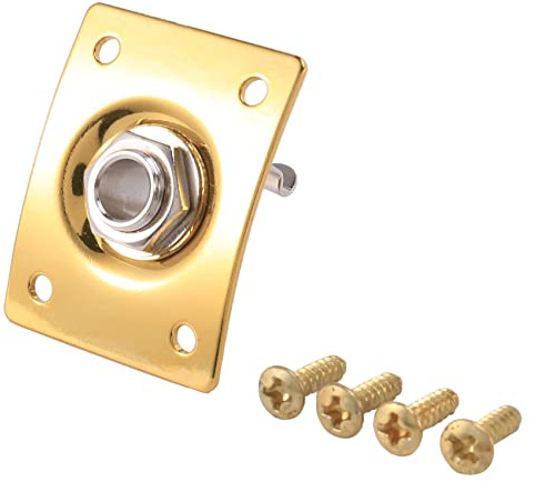 Ntcpefy Style Plate Guitar 1/4 Output Input Socket For Electric Guitar Parts & Accessories Gold