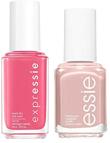 Essie Nagellack Expressie 3 in 1 schnelltrocknend Farbe 235 Crave The Chaos + Nagellack mit langem Halt mit professionellem Ergebnis glänzend Hellrosa 06 Ballet Slippers - 2 Kosmetika
