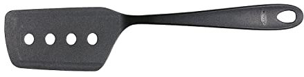 Fiskars Pfannenwender mit scharfen Kanten und asymmetrischem Kopf, Essential, Kunststoff, Länge: 29 cm, Schwarz, 1065595