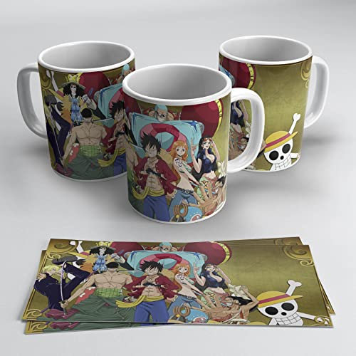 (MERCH ONE PIECE) Taza de One Piece con toda la tripulación - Céramica 320ml