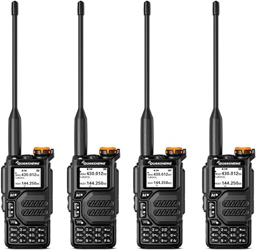 UV-K5 Dual-Band Portable Two-Way Radio UHF/VHF Walkie Talkie Portable and Rechargeable Comunicador for Camping and Hiking 5W FM (4PCS)