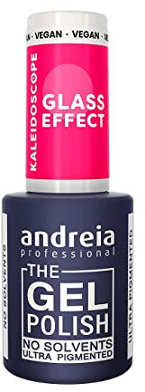Andreia Professional Semi-Permanent Nail Gel Polish - KALEIDOSCOPE Glass Effect Collection - Colour KL1 Glass Effect - Translucent Pink 10.5ml
