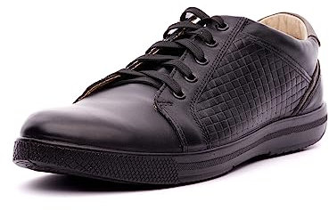 Nordan 1341R Herren Sneakers, aus hochwertigem Leder, ideal für Business und Freizeit (schwarz 100, 42)