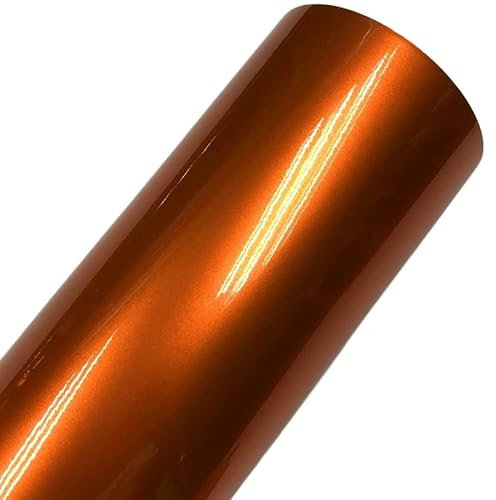 Autofolie Gloss Metallic Gunmetal Vinyl Wrap Candy Glossy Grey Car Film Aufkleber mit Luftblase Auto Motorradmotorradverpackung Abdeckungsfolie Auto Folie (Color : Orange, Size : 20CM X 152CM)