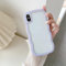 UEEBAI Hülle für iPhone X/XS, Niedliche lockige Wellen Rahmenform Silikon Stoßfeste Handyhülle, Crystal Clear Case mit Anti-Kratzen Schutzhülle TPU Bumper Case Cover - Lila