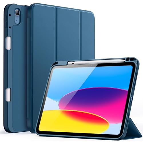 JETech Case for iPad (A16) 11th/10th Generation (2025/2022) with Pencil Holder, Slim Tablet Cover with Soft TPU Back, Auto Wake/Sleep (Teal)