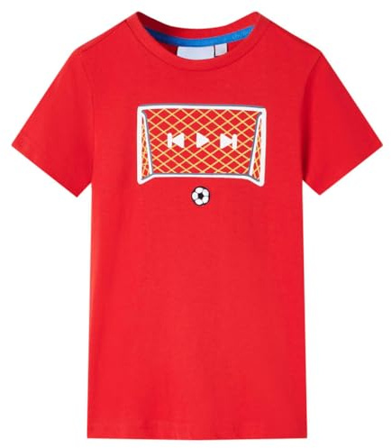 Kinder T-Shirt mit Fußballtor-Aufdruck Kurzarm Shirt Kindershirt Lindgrün