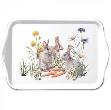 Ambiente Tablett Tray Serviertablett 13x21 cm Dekotablett Ostern Osterhasen Frühling Serie Carrot Treat