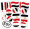 Finest Folia 2er Set DIN A4 Länderaufkleber Fahne Aufkleber Länderfahne Flagge für Auto Motorrad Sticker Länderflagge selbstklebend wetterfest R217 (04 Ägypten)