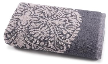 Bassetti GRANFOULARD Badetuch Set 1 + 1 2 Stück Frottee - Gästehandtuch 40 x 60 cm + Handtuch 50 x 100 cm Handtücher 100% Reine Baumwolle Jacquard Art. PALLAVICINO Medio GRAU G1