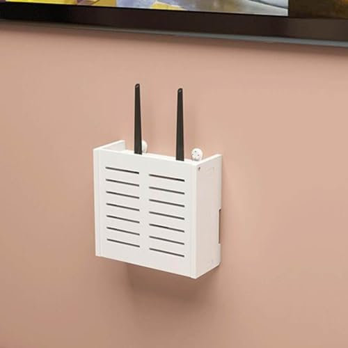 EasyByMall 1Pc WiFi Router Storage Box,Wall Mounted Storage, Wireless Router Shelf Wall-mounted Decoration For Living Room Home Office(D)