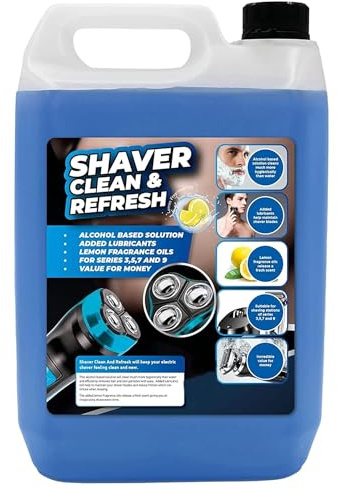 5L Shaver Clean & Refresh Lemon Scented Fluid Cleaner | Hygienically Removes Residual Hair & Skin Particles