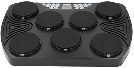 Elektronisches Schlagzeug, Tragbares Elektrisches Tisch-Schlagzeug mit Stereo-Lautsprechern, Professionelles 7-Pad-Digital-Schlagzeug für, Erwachsene, Anfänger (EU-Stecker)