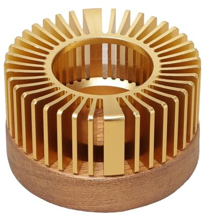 Chauffe-théière, base du chauffe-théière | Base chauffante de théière de luxe couleur champagne doré – Chauffe-boissons, décoration de la maison, base stable en bois massif de noyer pour