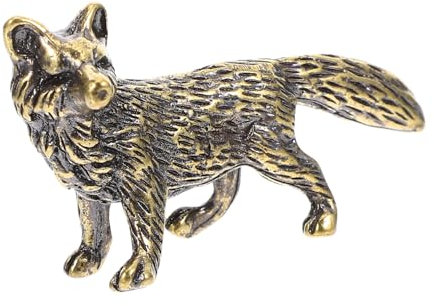 Cabilock Brass Fox Ornament Figurines for Outdoors Stich Plush Jewelry Church Mouse Statue Car Accessories Desktop Accessories Stuffed Toy Pet Vintage Home Decor Car Decoration Bunny Knick
