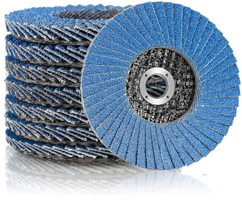 Dischi lamellari, dischi abrasivi, dischi abrasivi, 8 pezzi, Ø 76 mm x 10 mm, grana 40/60/80/120, set di lamelle per mola, mop flap disk