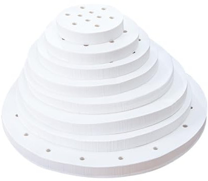 200 Stück Dim Sum Papier als Unterlage für Bambusdämpfer, Dampfgarer Air Fryer Airfryer Liner, antihaftbeschichtet, rundes Backpapier Perforiertes Bambus Papier (9Zoll/22.9cm)