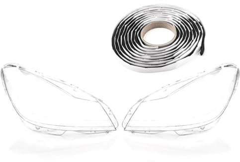 LST 2x Scheinwerferglas Streuscheibe Frontlicht Abdeckung Halogen Xenon links rechts Set kompatibel mit Mercedes-Benz C-Klasse W204 C204 S204 2011-2014