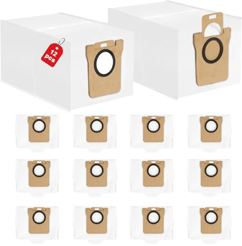 12pcs Sacs à poussière Compatible avec Xiaomi X10+, X20+, X10/X20 Plus, Sac à poussière Accessoires Compatible Dreame L10s Pro Ultra Heat, L20 Ultra, L10s Ultra, Sacs filtrants pour Aspirateur Robot