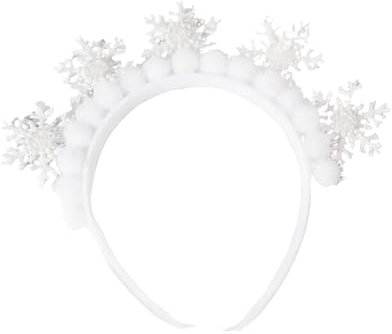 Winter-Partyzubehör mit glitzernden Schneeflocken und Strasssteinen, weißes Haarband für Damen und Mädchen, Urlaubszubehör