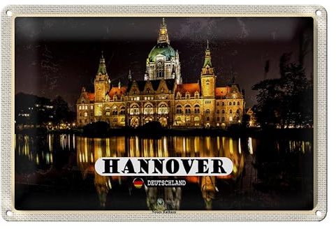 Blechschild | Hannover | Deutschland | Neues Rathaus | Dekoration | 40 cm x 30 cm