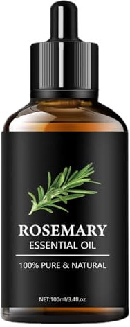Rosemary Hair Oil, Curly Frizzy Hair, Scalp Care, Multipurpose Organic Conditioner for Heat Damage, Daily Styling Hydration, Salon, Finish Results, 3,9 x 10,8 cm