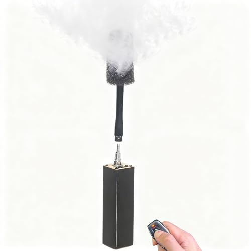 Portable Fog Machine Battery Powered Handheld Smoke Machine Fogger W/Fog Fluid for Mini Parties Photography,Video Shooting Instant 0-Second Vapor,Remote Control,Dry Ice Effect,Air Testing (Slim Black)