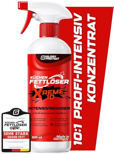 GLORYPROTECT XTREME-10 Küchen-Fettlöser | Professioneller Intensivreiniger, Power-Konzentrat für starke Fettverschmutzungen, vielfach einsetzbar unverdünnt oder auch bis zu 10-fach verdünnt