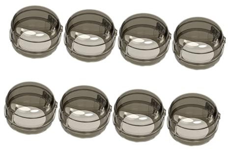 Homoyoyo 8pcs Couvercles de Boutons pour Cuisinière à Gaz en PC Noir, Protection Garçon et Filles Sécurisée, Facile à Retirer, Cuisine