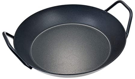 GRÄWE Eisen-Servierpfanne mit Antihaft-Keramikbeschichtung, Ø 28 cm, hoher Rand, Zwei Griffe