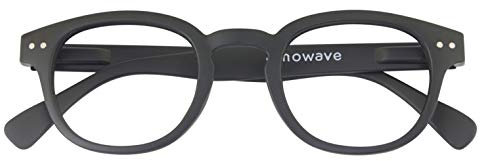 nowave - Occhiali Anti Luce Blu per Presbiti - Occhiali Luce Blu Graduati +0.00 - Occhiali da Lettura PANTONBLACK - Occhiali riposanti Anti Luce Blu e UV - Nero
