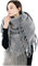 UK_Stone XXL Schal Damen Übergroßer Halstuch Stern Muster Damenschal Warm Winterschal mit Quaste aus Imitat-Pashmina für Xmas, Grau