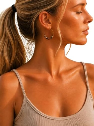 ★ HANDGEFERTIGTE KERAMIK & BRONZE CREOLEN ★ einmalige Ethno Ohrringe in Erdtönen