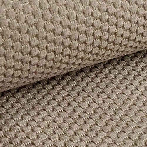 novely® MAKAO Velours Polsterstoff mit Kachel-Optik - Weicher Möbelstoff mit Wabenmuster - Pflegeleichte Meterware 1lfm (03 | Beige Hellbraun)
