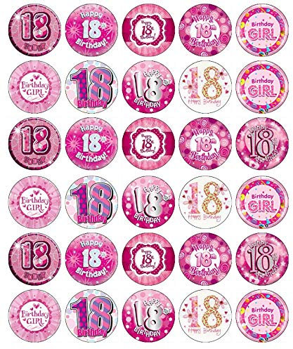 30 18th Birthday Girl Cupcake Toppers Edible Wafer Paper Fairy Cake Toppers Birthday Cakes