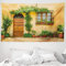 ABAKUHAUS Italien Wandteppich und Tagesdecke, Stadtleben in der Toskana, aus Weiches Mikrofaser Stoff Für den Wohn und Schlafzimmer Druck, 230 x 140 cm, Grün braun Aprikose