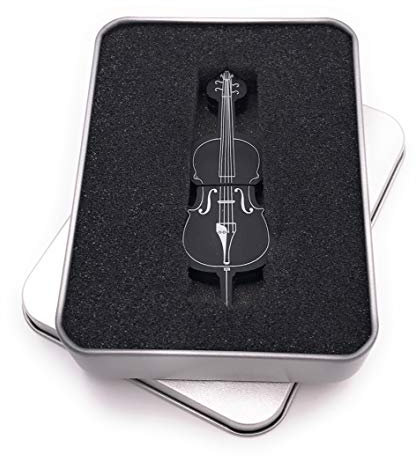 Onwomania Bass Cello Violine Geige in Schwarz USB Stick in Alu Geschenkbox 32 GB USB 2.0