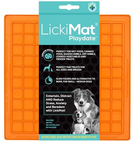 Innovative Lickimat Playdate Leckerlimatte, Orange, 1 Stück (1er Pack)