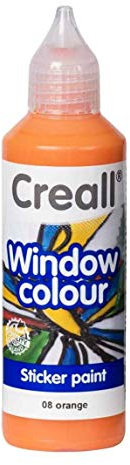 Creall Peinture haut de gamme pour vitres de fenêtre, aussi pour peinture des contours, au choix (orange)