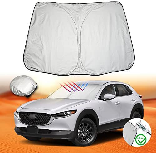 LFOTPP Parasol Parabrisas para Mazda CX-30 CX30, Parasol para Parabrisas Interior de Auto, Protección UV para Parabrisas de Auto, Accesorios para Parasol para Auto Plegable y portátil