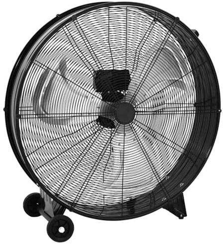 vidaXL Ventilador de Tambor Industrial, Máquina de Viento de Suelo, Ventilación Enfriamiento Secado, Ventilador de Refrigeración, Negro 77 cm 187,7 W