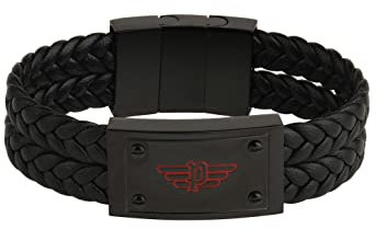 Police Armband für Herren, schwarz, PEAGB2120302, Einheitsgröße, Leder, ohne Edelstein, One Size, Leder, Kein Edelstein