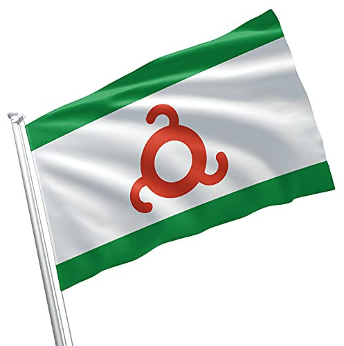 Republic of Ingushetia Flagge, 7,6 x 12,7 cm, lebendige Farbe, doppelt genähte Messingösen (Republik Ingushetia)