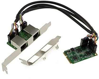 KALEA-INFORMATIQUE Carte contrôleur réseau Mini PCIe MiniPCIe 2 Ports 2.5 Gigabit RJ45 LAN ethernet 10 100 1000 1G 2.5G. Dual Chipset Realtek RTL8125