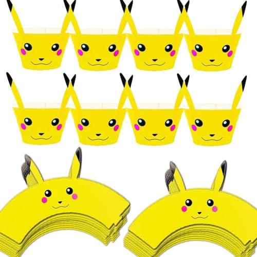 Kuchendekoration Geburtstag,48 Stück Party Dekoration, Cupcake Topper 24 Stück + 24 Cartoons Cupcake Dekoration für Kinder Geburtstagsfeier