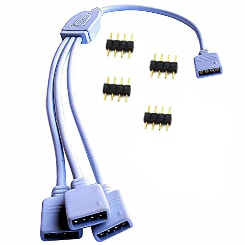 RGB LED Y Verteiler Kabel 4 polig 1 zu 3 LED Strip Pin RGB 5050 3528 2835 LED Steifen Verbinder Band Eckverbinder Stecker Stripe Anschlusskabel (1)