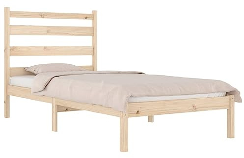 vidaXL Massivholzbett Bett Einzelbett Bettgestell Bettrahmen Lattenrost Schlafzimmerbett Holzbett Schlafzimmermöbel Kiefer 90x200cm