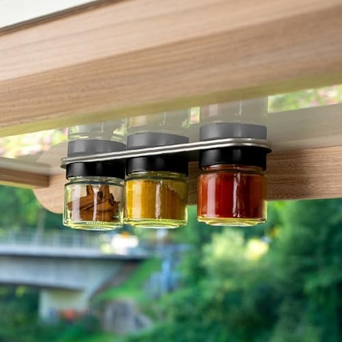 silwy® Classy Lot de 3 verres magnétiques 125 ml avec aimants intégrés et barre en métal Noir 25 cm