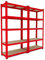 2 Scaffali In Metallo E MDF Scaffale Ad Alta Portata Fino a 875 kg Con 5 Ripiani Regolabili Ideale Per Garage Officina Cantina Capannone Magazzino Design Modulare 180 x 90 x 40 cm (Rosso)