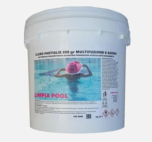 Limpia Pool Cloro Multifunzione 6 Azioni 5 kg – Pastiglie per Piscina, Azione Igienizzante, Anti-Alga e Flocculante